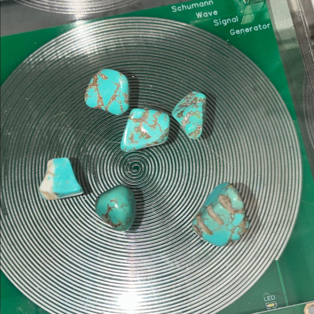 Turquoise Stone Tumblestones - Blue-Green with Brown Matrix